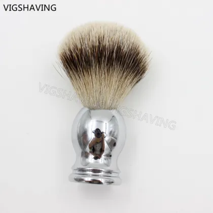 metal handle silvertip badger hair beaver shave brush