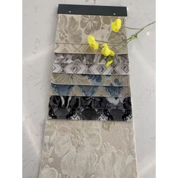 Tela de tapicería de terciopelo con corte de diseño floral geométrico