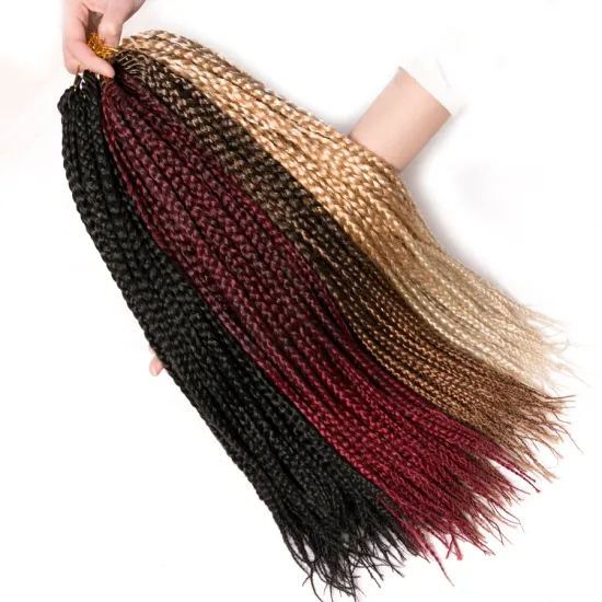 Box Braids Hair ombre Crochet Hair Extensions 22 roots/pack synthetic braiding Burgundy black color 18 Inch Crochet Braids