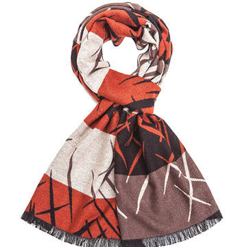 Art check scarf with bamboo picture, made of blending, various colors and designs are availableNew