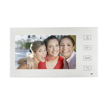 7-inch elegant pure black/white color video door phones with touch key, export directly from factory