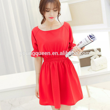 WD09 2015 new summer women's fashion dress sexy round neck large size dress