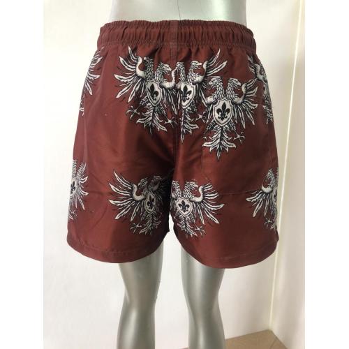 Mens Beach Pants Reddish brown retro totem men's beach shorts Manufactory