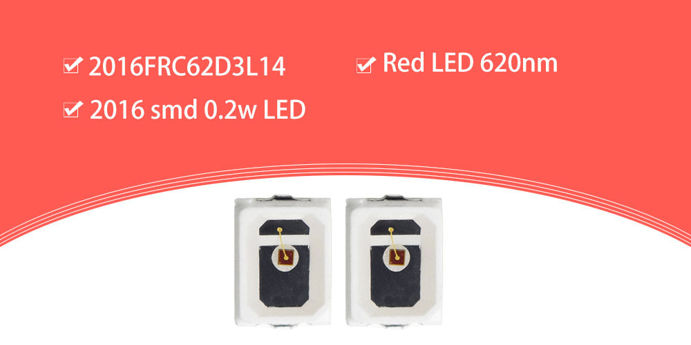 2016FRC62D3L14 Super Bright SMD LED Red 2016 Standard LED