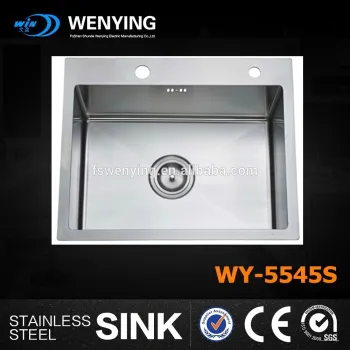 Single bowl handmade sink SUS304 brushed above counter