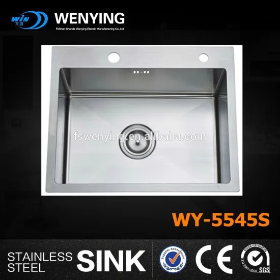 Single bowl handmade sink SUS304 brushed above counter
