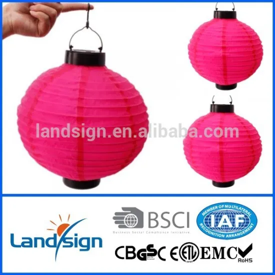 30cm Chinese lantern solar garden lantern with hook