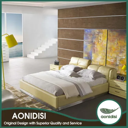 Royal Beige Leather Bed