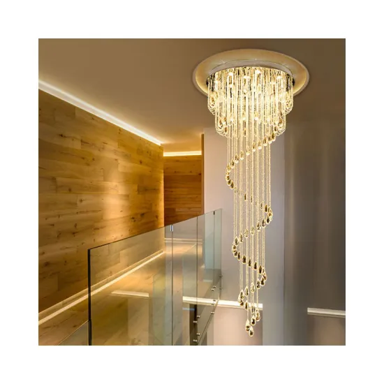 Fast Delivery Indoor Flood Light Crystal Chandelier for High Floor/Duplex House and Hotel Lobby/Spiral Staircase
