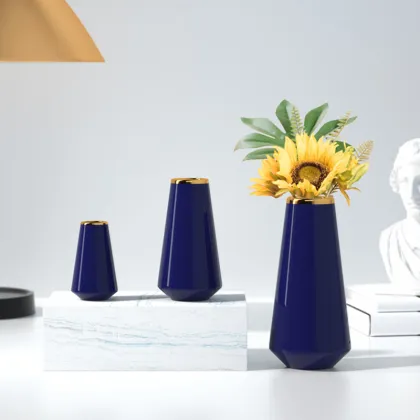 Factory supplier  modern blue vase tall nordic ceramic flower vase luxury vase