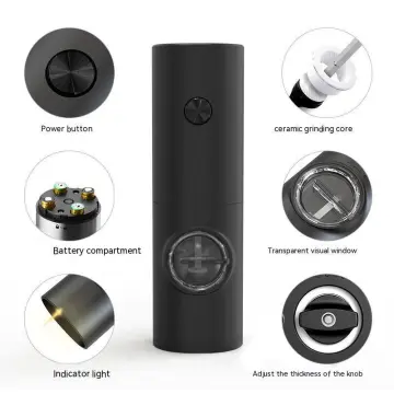 Electric Stainless Steel Pepper Grinder Jar with Adjustable Coarseness kitchen gadgets
