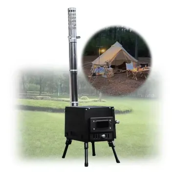 Multi-Purpose Portable E Camping Wood Stove Tent Barbecue Stove Carbon Steel Wood Tent Stove with Stainless Steel Pipe