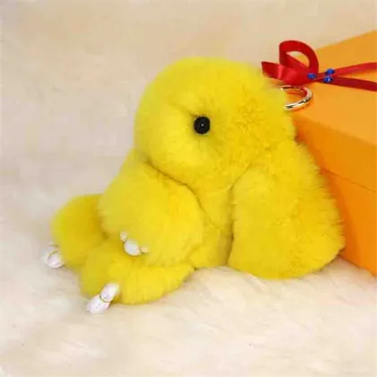 Stuffed Animals Rabbit Fur Ball Keychain Plush Animals Keychain Bunny keychain