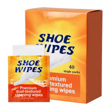 Na-customize na Sports Shoe Wet Wipes na may Double Textured Dot Non-Woven Tela