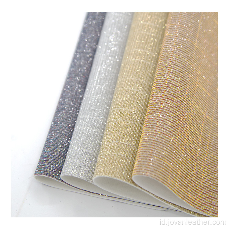 Chunky glitter sheets PU vinyl leather untuk sepatu