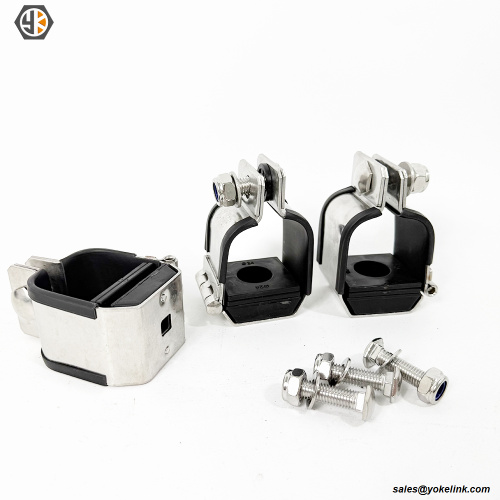 Abrazaderas para cables Trefoil, protección contra cortocircuitos, abrazaderas para cables IEC 61914 de acero inoxidable de 33-38 mm