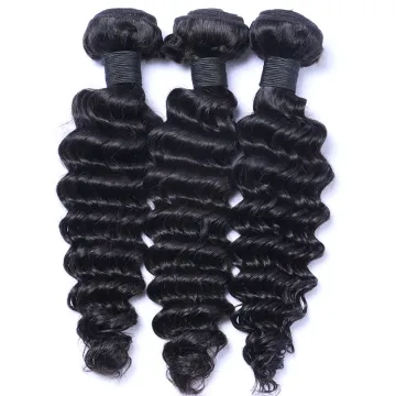 Wholesale Peruvian Deep Wave Curls Hair Weave Unprocessed Loose Deep Wave Bundles Double Drawn Human Hair Extension