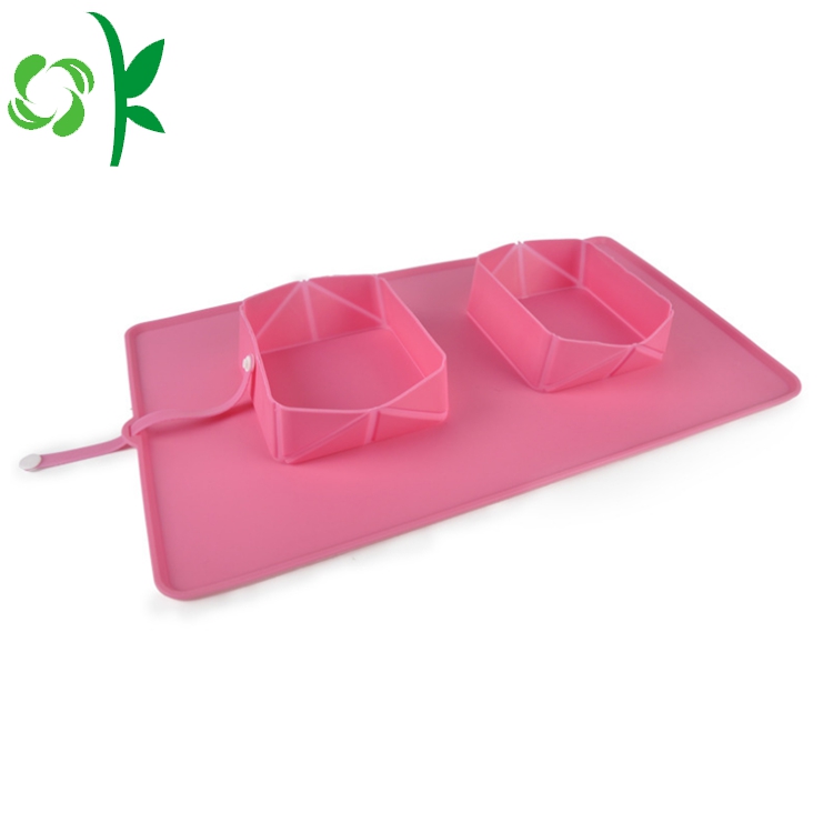 Silicone Folding Double Bowl Travel Portable Pet Bowl