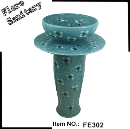 family use hand painted ceramic wash basin free standing sink