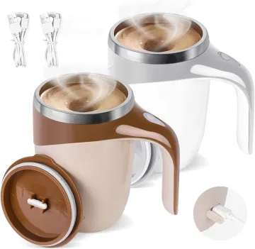 Automatishoesnetic Self-Stirring Coffee Mug with Lid for Shake and Mix