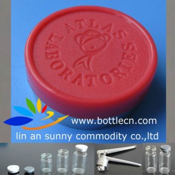 plastic top 20mm, flip off seal caps company logo,flip off vial cap, red atlas laboratories logo