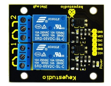 KEYESTUDIO Dual 5V 2-Channel Relay Shield Board Module for Arduino and micro:bit