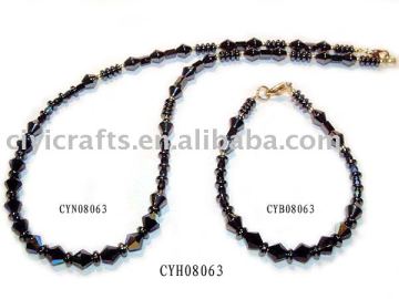 Hematite Set Jewelry(CYH08063H)=Hematite Necklace, Hematite bracelet;hematite ring;hematite earring;hematite pendant