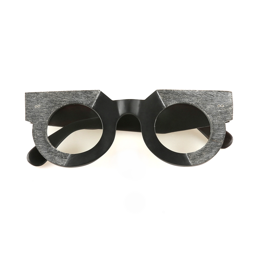Round Black Buffalo Horn Eyeglasses Frame