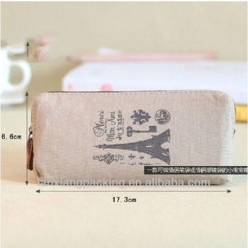 Personalized Small Custom Cotton Canvas Zipper Pouch