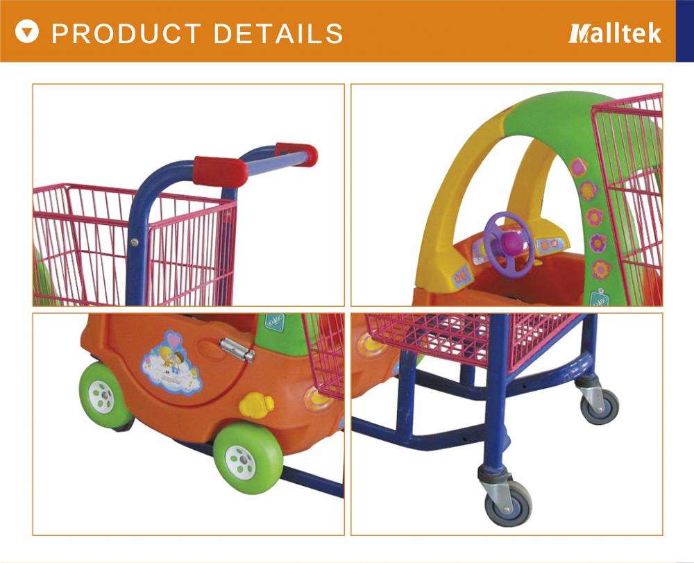 With Metal Basket Supermarket Kids Shopping Trolley