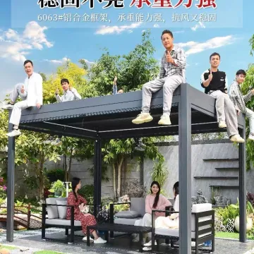 New Chinese Style Villa Outdoor Gazebo: Aluminum Alloy Awning and Electric Leisure Garden Solutions