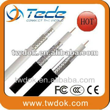 China factory of 99.9% copper of coaxial cable rg6 quad shield
