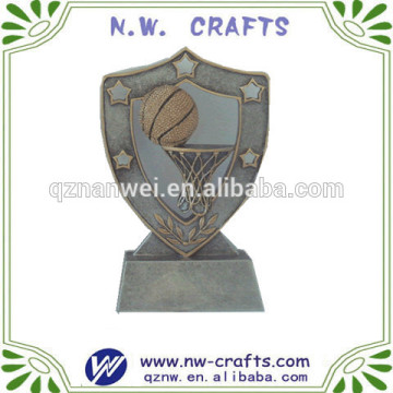 Antique silver Basketball shield heavy trophy
