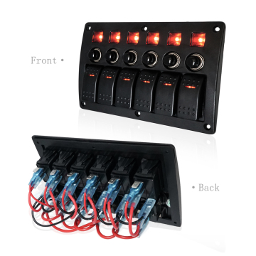 Genuine Marine 12V 6 Gang Push Button Rocker Switch Panel Wiring Diagram