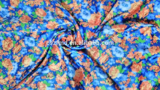 wholesale cheap price polyester spandex floral print satin fabric for interlining