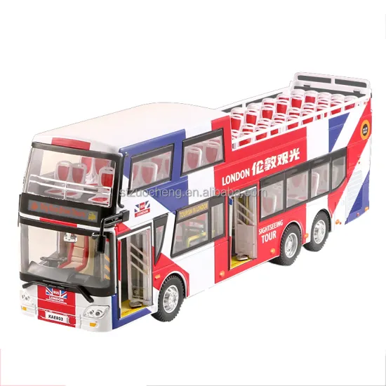 Wholesale Luxury Red Real Collection Long City Double Decker Sightseeing Electric Toy Buses in London and Hong Kong