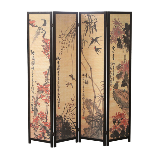 4-panel Chinese-inspired Bamboo-screen Room Divide, High Quality 4 ...