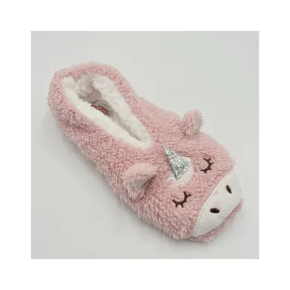 Non-skid Fleece Slipper Booties Cartoon Ballerina Slippers