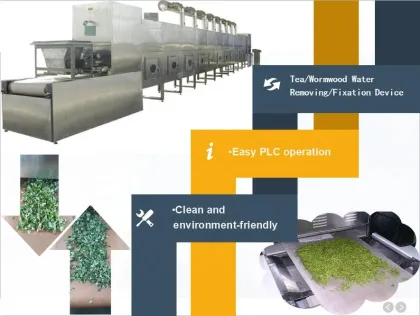 Black Red Green Tea Leaves Herbs Flower Microwave Fixing Sterilization Machine