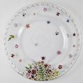 Flower Decorative Transparent Glass Dish Plates For Wedding