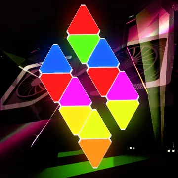 5V USB Tuya Control RGB Color Triangle Modular Smart LED Light Panel for Gaming Room