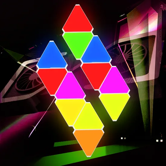 5V USB Tuya Control RGB Color Triangle Modular Smart LED Light Panel for Gaming Room