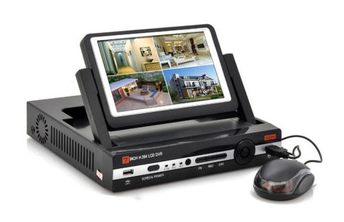 4ch Standalone Security Dvr With 7 Inch Lcd Screen , D1 Resolution , Hdmi Port