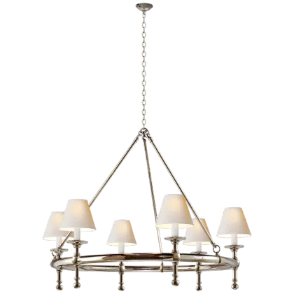 Classic Polished Nickel and Bronze Chandelier for Visual Comfort Light