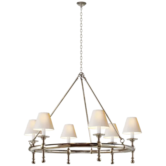 Classic Polished Nickel and Bronze Chandelier for Visual Comfort Light