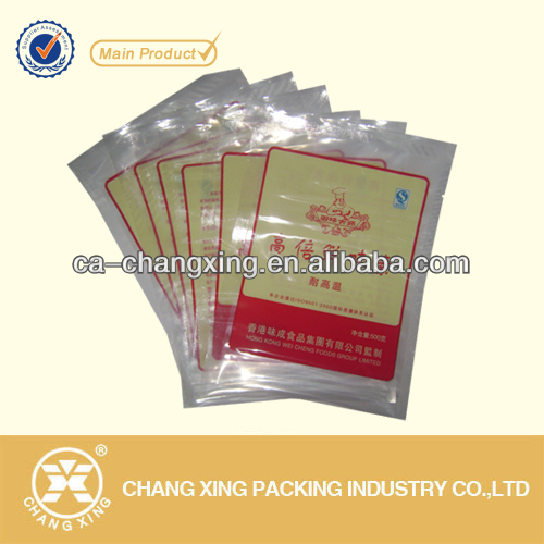 printed laminated three sides seal Condiment packaging bag