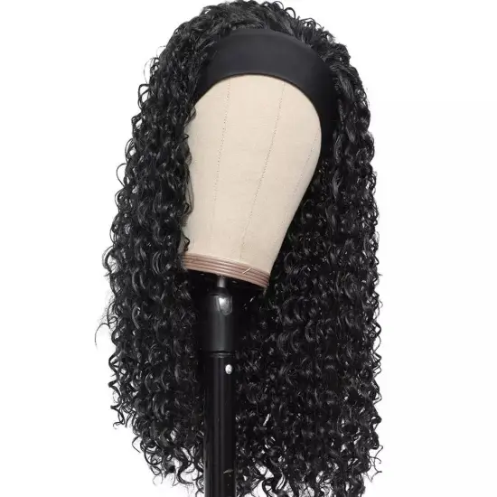 10A Free Shipping Cheap Human Hair Raw Mink Kinky Curly Headband Wig Human Hair Brazilian Hair Wigs