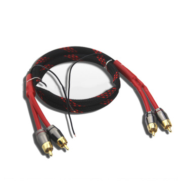 Kabel audio RCA 2 hingga 2-lelaki buatan China dengan dawai tanah