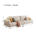 three-person technology cloth straight row sofa