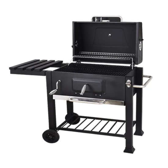 Lar Square Outdoor Hand Barbecue Oven Thickened Square Heating Oven with Smoke Grill for Courtyard BBQ Grilling